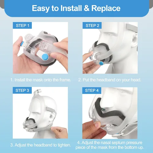 Vista 4 de Medihealer Cojín F30i mejorado para máscara Airfit F30i (S), incluye 2 innovadores cojines de espuma suave al tacto para Airfit F30i, suministros