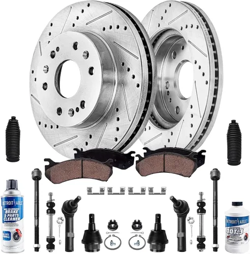Vista 40 de Detroit Axle - 4 rotores de freno para Chevrolet Cruze 2014 2015 [modelos de motores de gas] Rotores de freno de disco perforados y ranurados