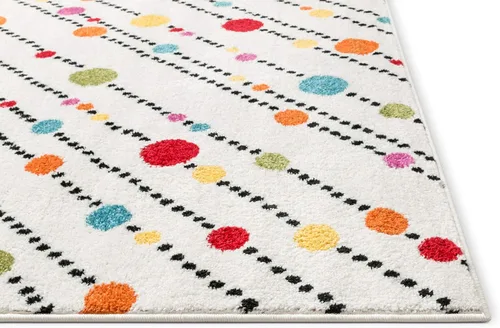 Vista 5 de Well Woven Alfombra Moderna de Puntos Elegantes y Rayas Marfil 2'3" x 7'3" Corredor Alfombra de Acento para Entrada, Habitación de Niños, Cocina
