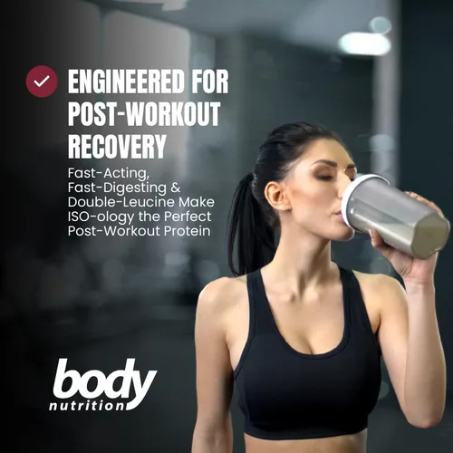 Vista 4 de Body Nutrition ISO-Ology, proteína aislada de suero en polvo mejorada con leucina, suplemento de recuperación después del entrenamiento, suero