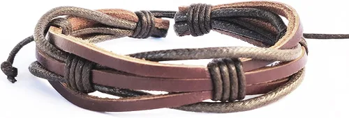Vista 8 de Mens Leather Bracelet Braided Brown Rustic Gift For Dad Fathers Day Cuff Wrist Band Rope Bracelet for Guys