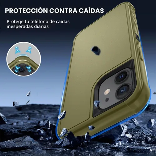 Vista 4 de SunStory Funda compatible con iPhone 11 con protector de pantalla HD, 3 capas de alta resistencia de cuerpo completo, funda protectora híbrida 3