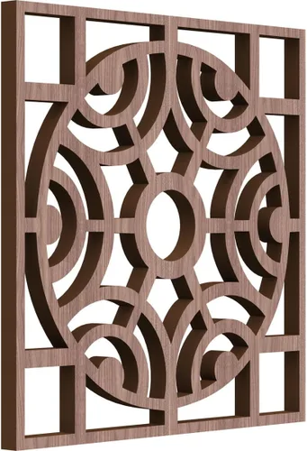 Vista 47 de Walton Paneles de pared decorativos de madera con calado, pequeños, 11 3/8 pulgadas de ancho x 11 3/8 pulgadas de alto x 1/4 pulgadas de alto, nogal