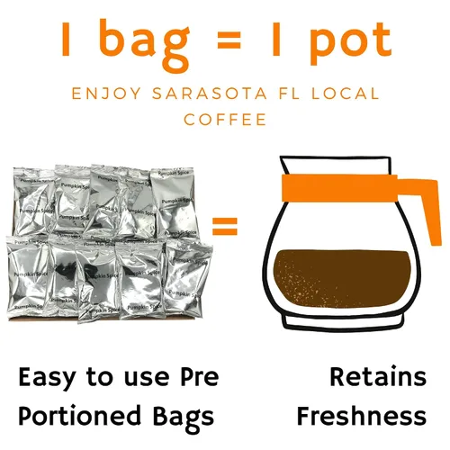 Vista 2 de Sarasota - Paquetes de café molido Paquetes de café a granel de tostado medio con sabor gourmet Especias de calabaza Bolsas individuales