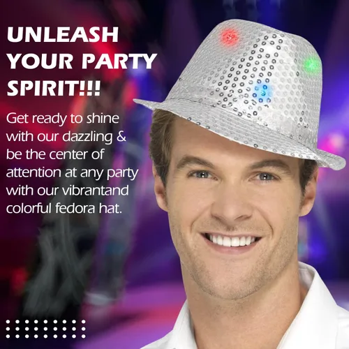 Vista 3 de The Electric Mammoth Sombrero Fedora intermitente con luz LED