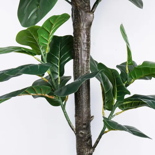 Vista 5 de Árbol de higuera artificial de hoja de violín de 5 pies de alto, planta de higuera falsa para interiores, planta de ficus iyrata falsa que incluye