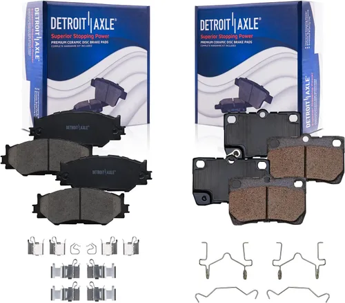 Vista 76 de Detroit Axle - Pinza de disco del lado del acompañante + pastillas de freno de cerámica de repuesto para Lexus HS250H Toyota RAV4 Prius V Scion xB