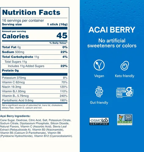 Vista 7 de Líquido I.V. Multiplicador de hidratación, polvo de electrolito, paquetes fáciles de abrir, bebida de suplemento (Acai Berry), 16