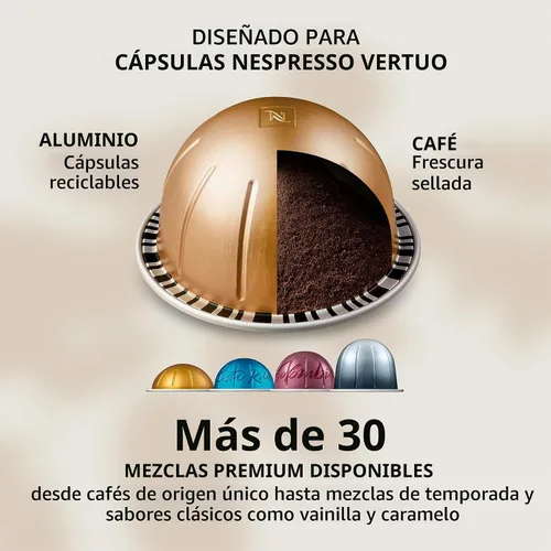 Vista 9 de Nespresso Cápsulas Vertuo, Double Espresso Chiaro, café espresso de tostado medio, 30 cápsulas de café, prepara 2.7 onzas.