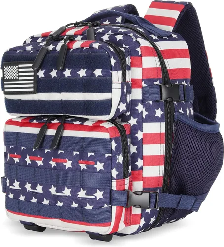 Vista 21 de Mini mochila táctica de 9L para hombres y mujeres, mochila táctica pequeña para senderismo, bolsa táctica pequeña, paquete de fitness, Negro
