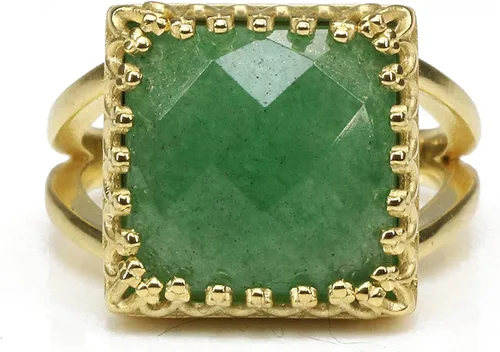 Vista 4 de Lovely Green Aventurine Ring - Artisan-crafted Fashion Jewelry for Women - Statement Rings for Fashion, Healing Crystal Rings - Custom Size and