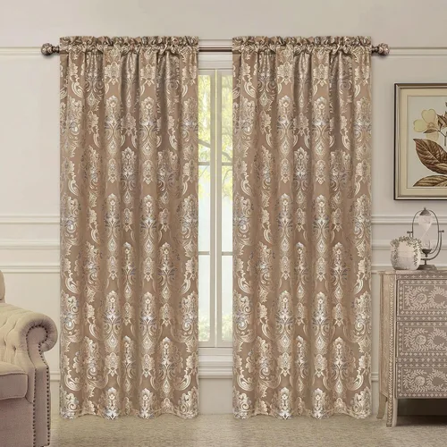 Vista 21 de Loom and Mill Cortinas negras de lujo para dormitorio, juego de 2 paneles Negro