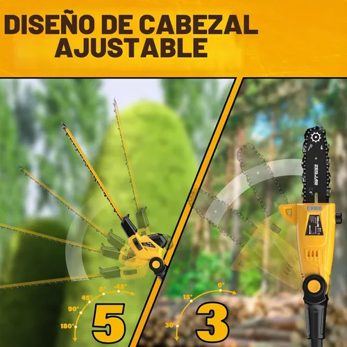 Vista 5 de ZEGJAW Sierra de poste 2 en 1 de 8 pulgadas y recortadora de setos de poste