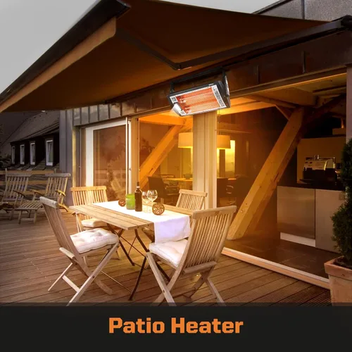 Vista 7 de Shinic Paquete de 2 calentadores eléctricos de garaje, 1500 W/750 W, calentadores radiantes con luz halógena, rotación de 90 grados, 5 ajustes