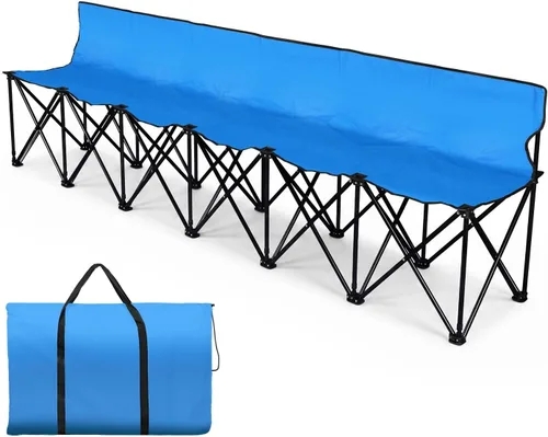 Vista 12 de Flexzion Asiento de banco plegable portátil, 6 plazas, banco de fútbol plegable, asientos portátiles para gradas, camping, línea lateral, con Negro