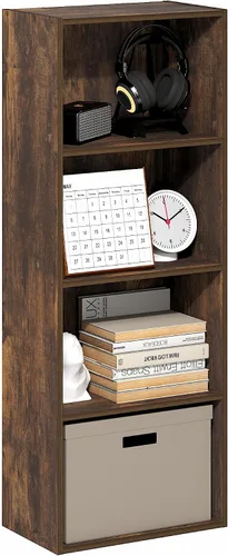 Vista 33 de Furinno LUDER - Estantería de libros, estantería moderna de 2 niveles, estantería abierta de 9 x 16 x 21, para sala de estar, dormitorio, oficina
