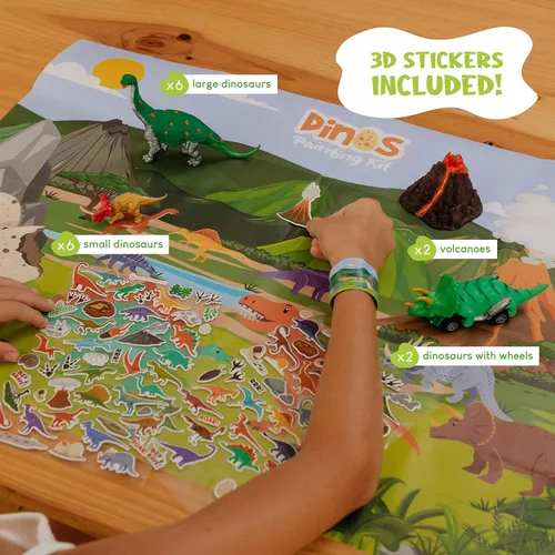 Vista 5 de BONNYCO Juguetes de dinosaurio para niños, kit de pintura de 16 figuras. Kits de manualidades para niños con juguetes que brillan en la oscuridad