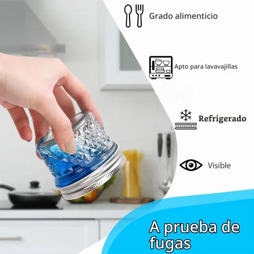 Vista 5 de Tarro Mason de 4 onzas con tapas herméticas, paquete de 20 tarros Mason pequeños de vidrio de boca ancha, mini tarro de vidrio para conservas