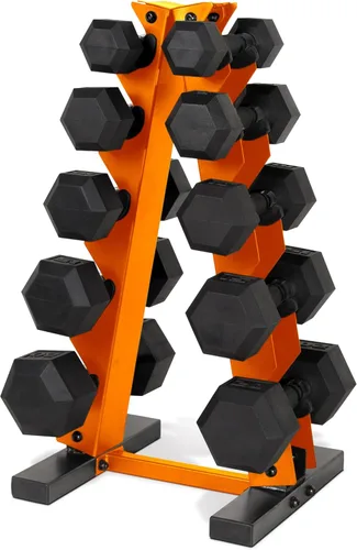 Vista 13 de CAP Barbell Juego de mancuernas hexagonales recubiertas de 150 libras con estante vertical Múltiples opciones