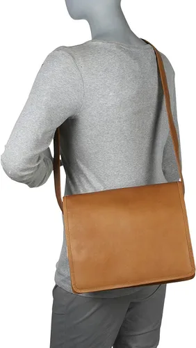 Vista 4 de Piel Leather Bolso grande con organizador, Saddle