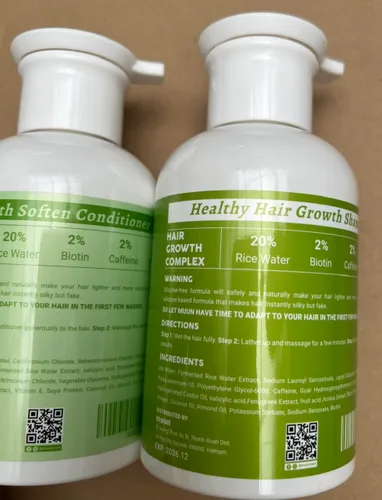 Vista 9 de Muun Champú y acondicionador de agua de arroz para el crecimiento del cabello, regeneración, adelgazamiento del cabello y anti pérdida de cabello