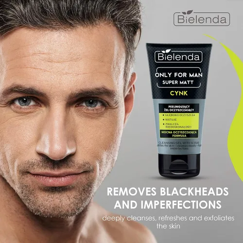 Vista 2 de Bielenda Solo para hombres Super Mat Gel limpiador con exfoliante 5.3 onzas