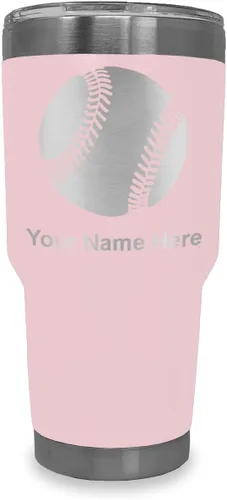 Vista 15 de LaserGram Vaso personalizado de 20 onzas, pelota de béisbol (verde camuflado)