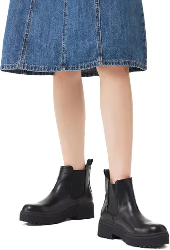 Vista 3 de HIKOWENLINN Botas Chelsea sin cordones con plataforma para mujer
