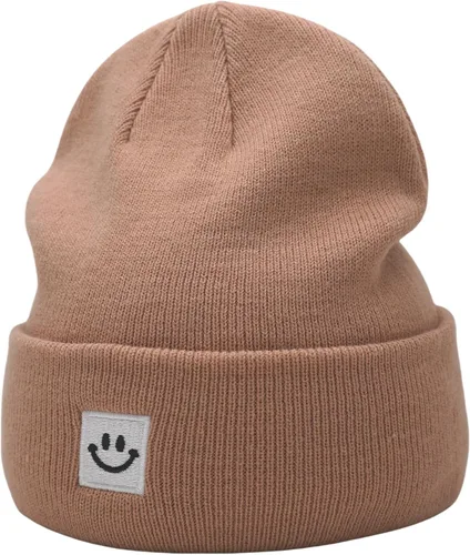 Vista 7 de 55cube Gorros de invierno unisex cálidos de punto grueso con puños Apricot Crush