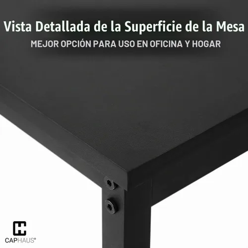 Vista 4 de CAPHAUS Escritorio moderno para computadora de 32 pulgadas para oficina en casa, juegos y espacios pequeños, fácil montaje, tablero de partículas