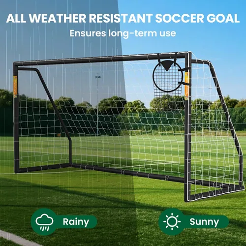 Vista 8 de NAIZEA Portería de fútbol – Portería de fútbol de 12 x 6/10 x 6/8 x 6/6 x 4 pies para patio trasero, portería de fútbol portátil y resistente a