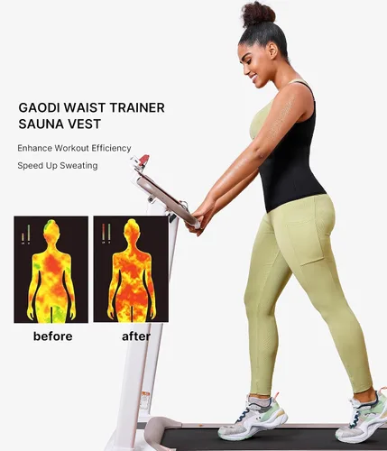 Vista 6 de GAODI Traje de sauna para mujer, moldeador de cuerpo