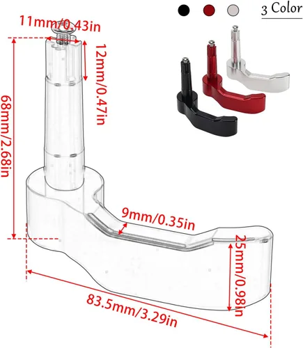 Vista 2 de Palanca de acelerador de pulgar antideslizante de aluminio CNC de repuesto compatible con Polaris Scrambler Sportsman 550/570/850/1000 2009-2018