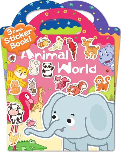 Vista 28 de Benresive - Libros de calcomanías reutilizables para niños de 2-4, libros de calcomanías para niños pequeños 1-3 y 2-4, juguetes de viaje Animal