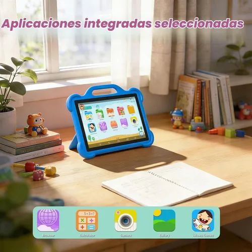 Vista 3 de PEICHENG Tableta para niños de 10 pulgadas, RAM 8 GB ((3+5 expandir) ROM 32 GB Android 15 tabletas para niños, control parental con funda de 2+8 MP