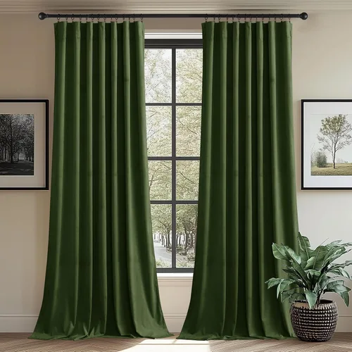Vista 95 de StangH Cortinas de terciopelo rojo de 42 x 84 pulgadas de lujo, con aislamiento térmico, divisores de habitación, decoración navideña del hogar