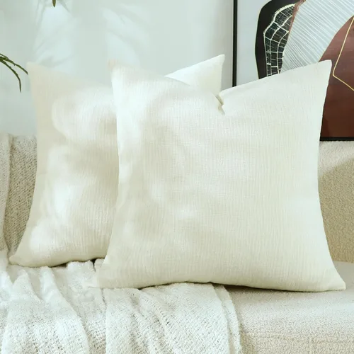 Vista 9 de Stellhome Juego de 2 fundas de almohada de felpilla azul gris de 16 x 16 pulgadas, fundas de cojín con textura de línea suave, decoración bohemia