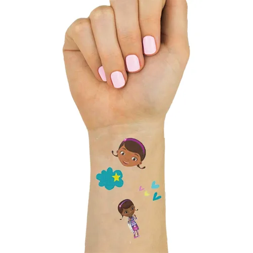 Vista 3 de Disney Bundle Disney Doc McStuffins - Paquete de tatuajes temporales de 75 Doc McStuffins para suministros de fiesta infantil