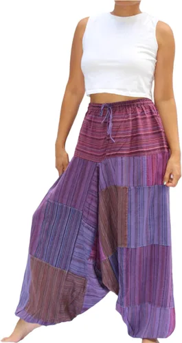 Vista 8 de PEACH PEBBLE Pantalones Harem 100% algodón, pantalones bohemios de yoga hippie