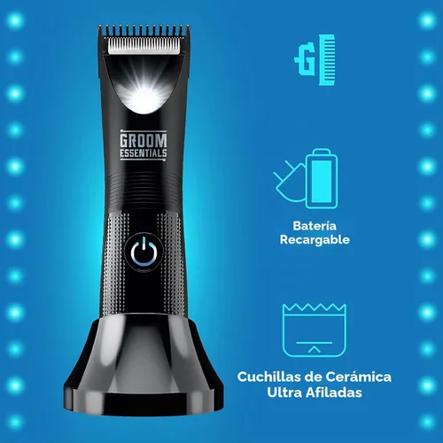 Vista 5 de Recortadora de pelo recargable impermeable para barba y cuerpo para hombres
