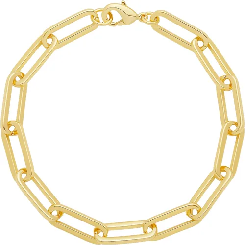 Vista 3 de Tienda Essentials Pulsera de eslabones de cadena gruesa chapada en oro o plata de 14 quilates de 7.5 pulgadas