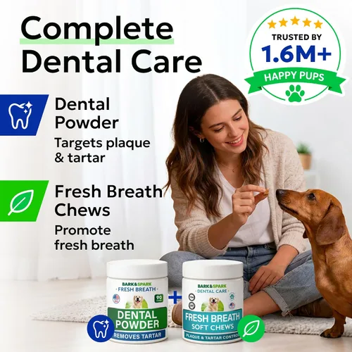 Vista 8 de BARK&SPARK Masticables ambientadores de aliento de dientes de perro Probióticos para ayudar al aliento