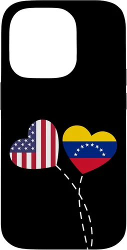 Vista 17 de Funda para iPhone 13 Pro Max Loving Venezuela USA Flag Heart Venezuelan Americans Love Case