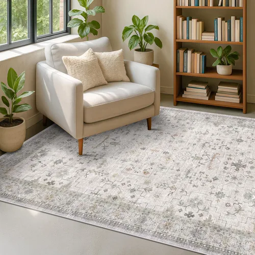 Vista 173 de Hazo Haus – Alfombra pequeña para entrada, cocina o baño, antideslizante con base de goma, resistente a las manchas y a la decoloración, diseño