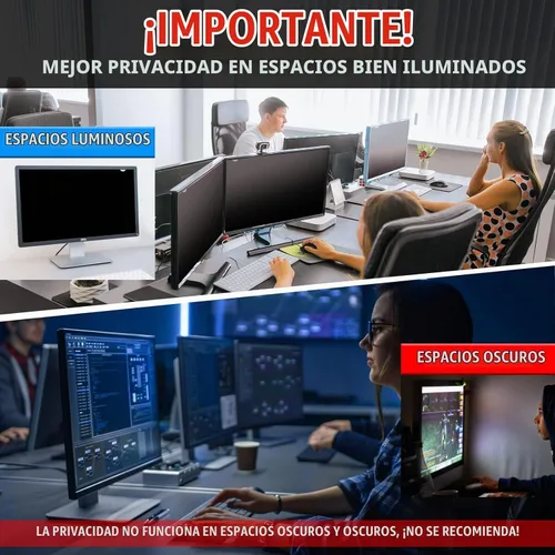 Vista 5 de Filtro de Privacidad para Pantalla de Computadora de 21.5 Pulgadas 16:9 de Pantalla Ancha, Protector Anti-Espía/Antirreflejo Accesorios de Oficina