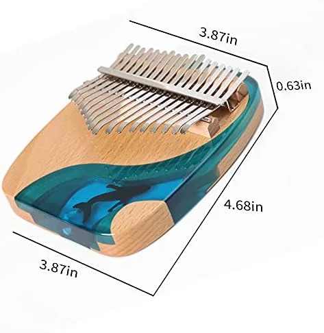 Vista 3 de Kalimba - Piano de pulgar de 17 teclas, piano portátil de dedo Mbira, regalos para niños y adultos, instrumento musical, pianos de pulgar, 17