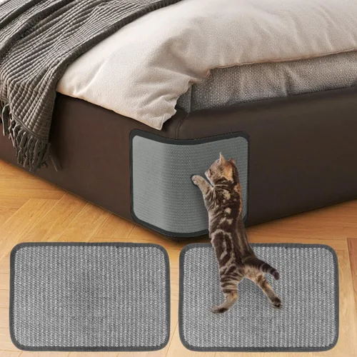 Vista 11 de Almohadilla rascador de sisal natural para gatos, protector de muebles de esquina para sofá, alfombrilla protectora para alfombras y sofás, muebles