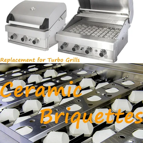 Vista 5 de GasSaf Briquetas de cerámica de repuesto para modelos seleccionados de turbo, parrilla de gas Nexgrill, 2 x 2 x 0.8 pulgadas, juego de 50 piezas