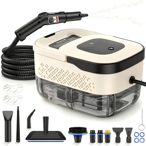 Vista 11 de Limpiador a vapor con mango de 3 niveles para limpiar el hogar y el Azul y negro