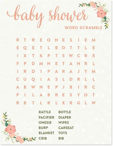 Vista 30 de Andaz Press Colección de rosas florales para baby shower, juegos, actividades, decoraciones, tarjetas de consejos para mamá y papá, paquete de 20